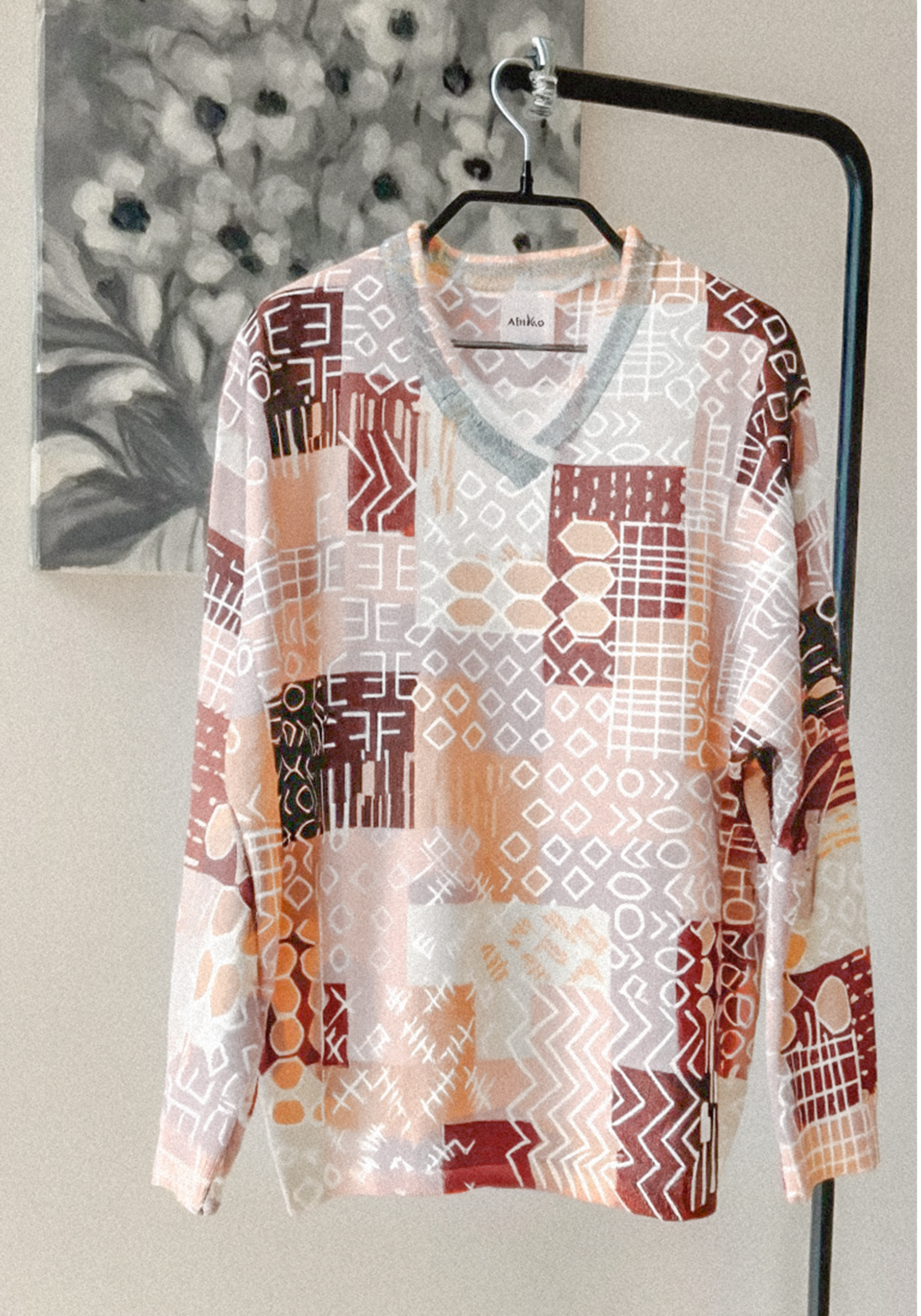 

Джемпер свободный "Этнический рисунок" Resale, Бежевый