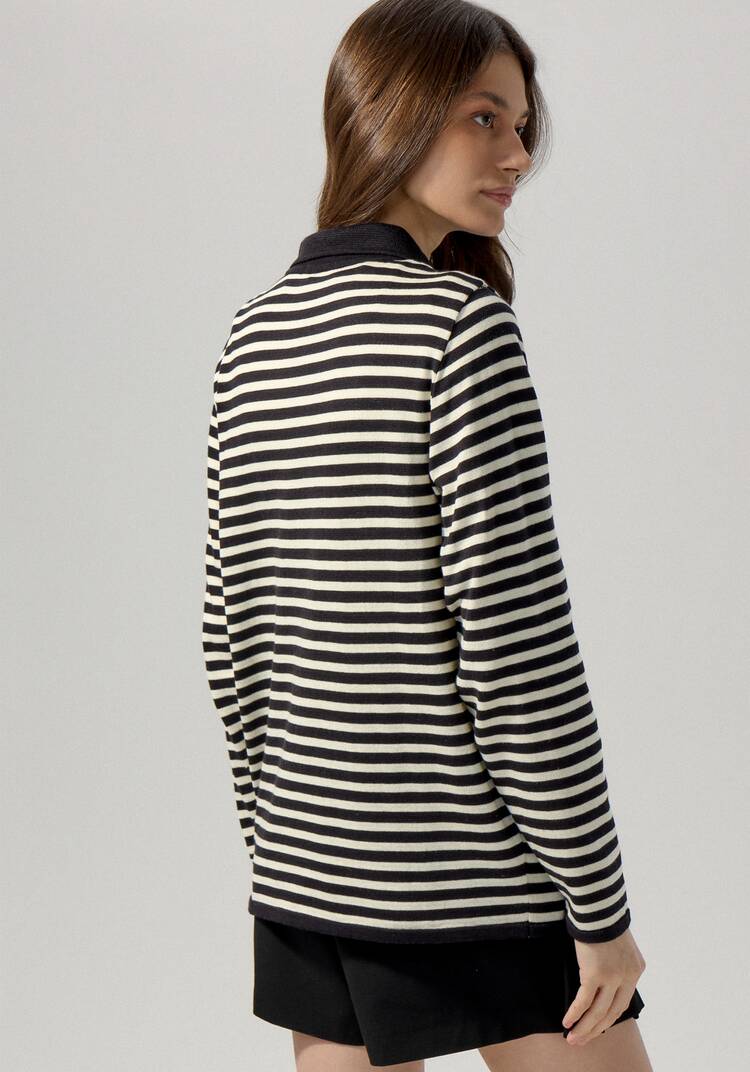 Поло в полоску на молнии шир.  750, рис. 3