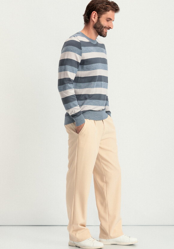 Джемпер с круглым воротом в полоску шир.  580, рис. 7