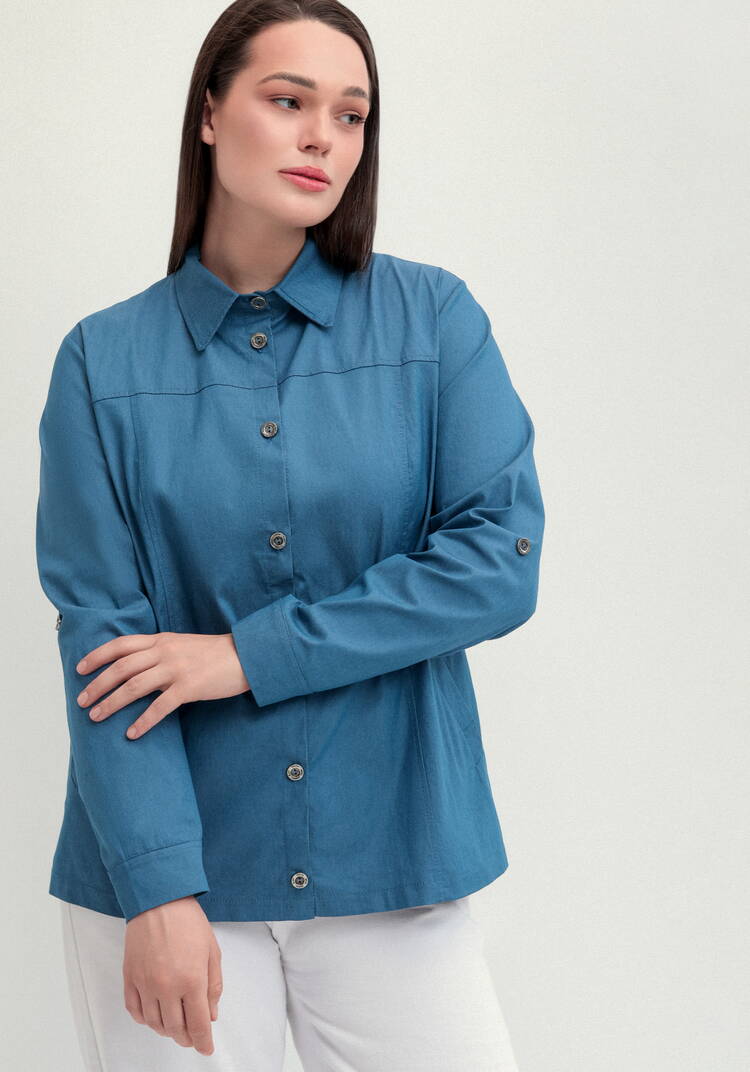 Рубашка хлопковая с патами на рукавах шир.  750, рис. 8