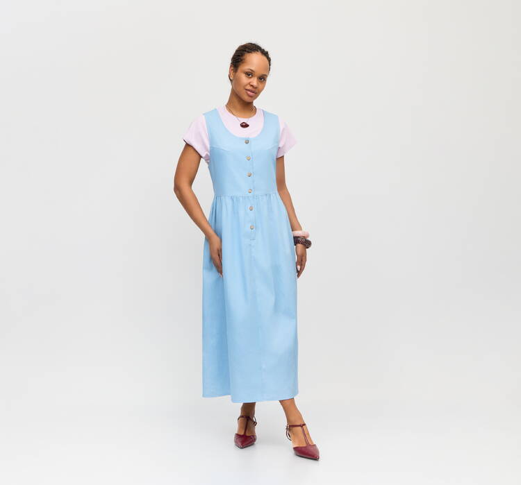 Сарафан оверсайз с отрезной линией талии шир.  750, рис. 9