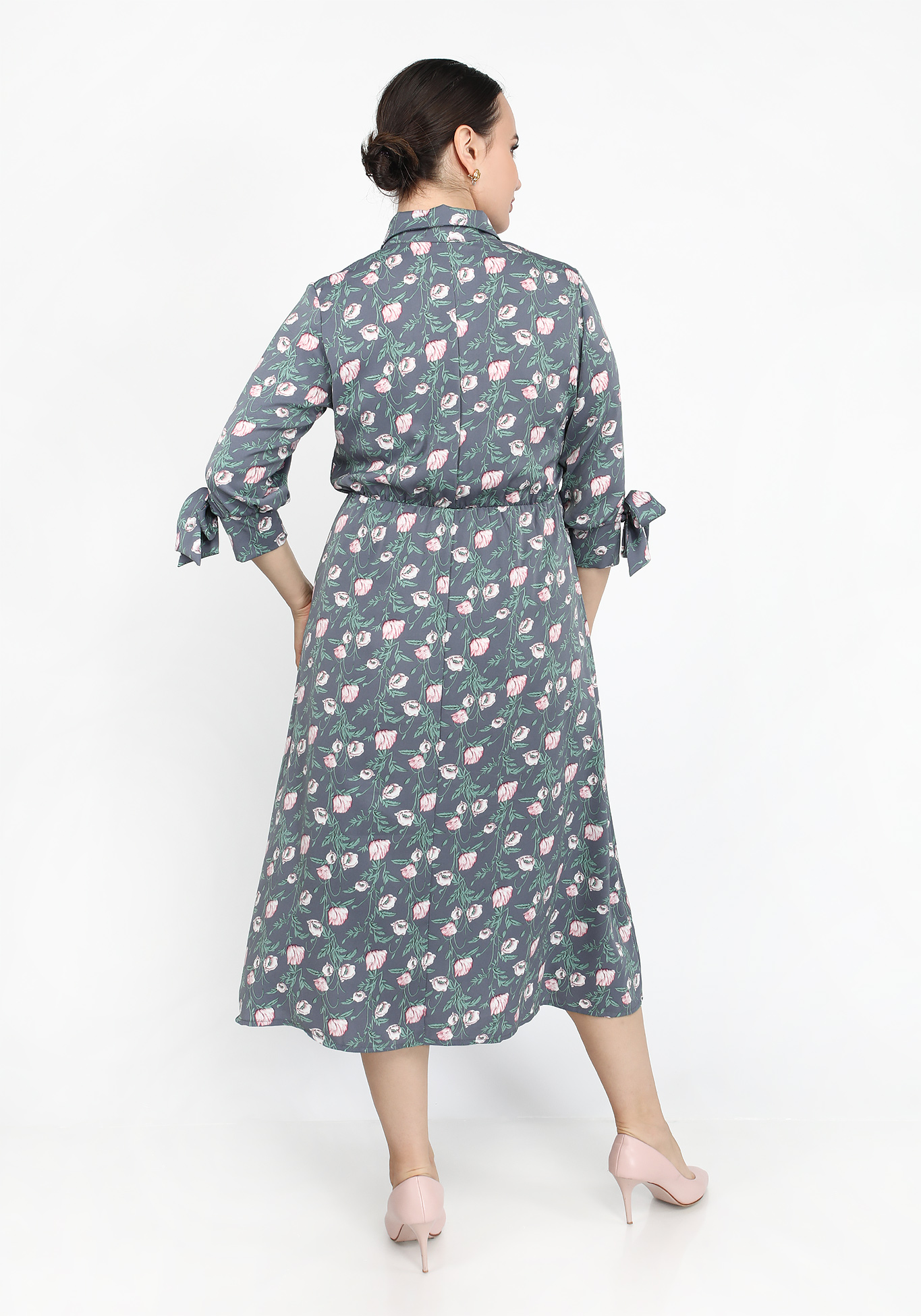 Платье "Очаровательная леди" Lomara, размер 48, цвет серый - фото 3