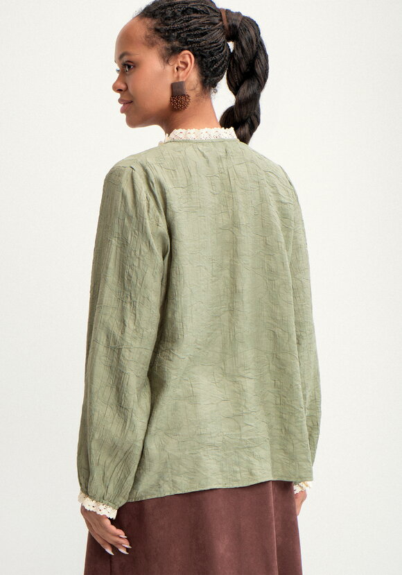 Блуза с отделкой кружева Аниса шир.  580, рис. 11