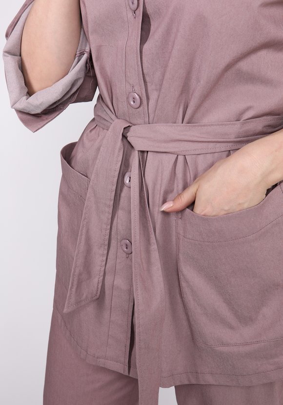 Жакет с поясом на пуговицах шир.  580, рис. 17