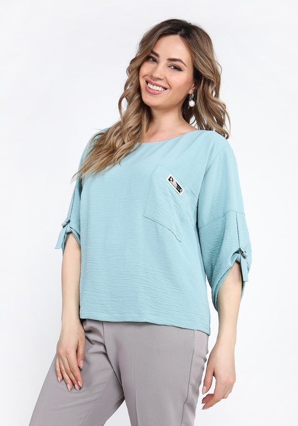 Блуза с патой на рукаве шир.  580, рис. 5