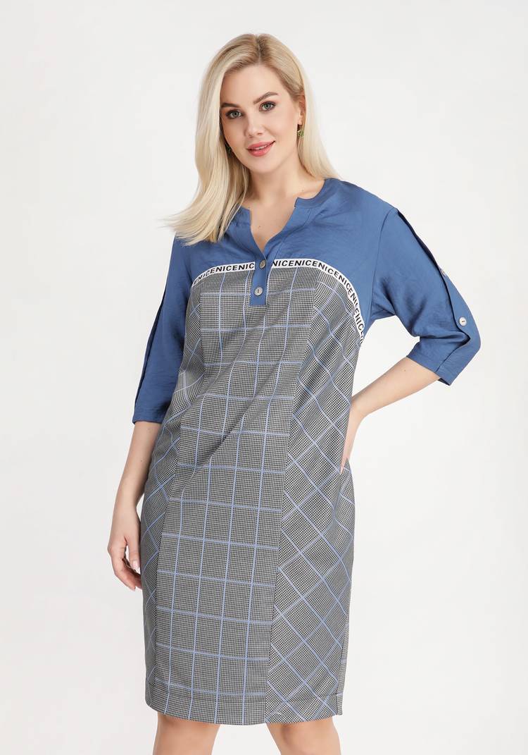 Платье комбинированное с декором шир.  750, рис. 7