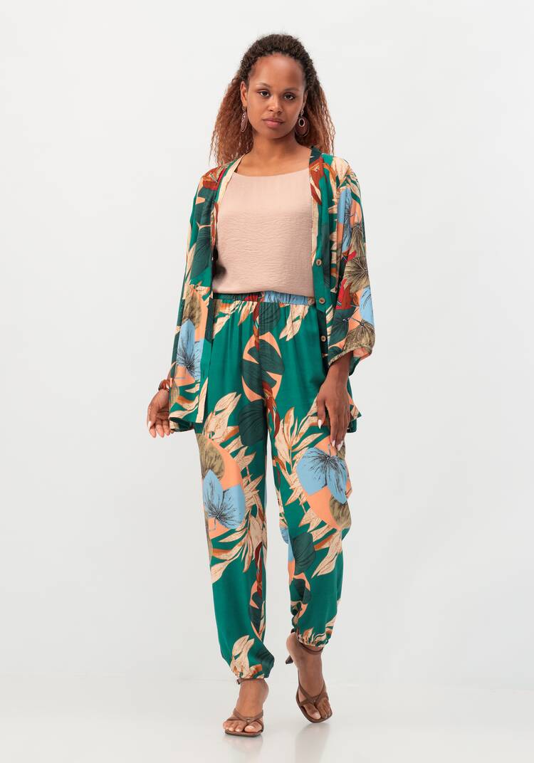 Брюки бананы с цветочным принтом шир.  750, рис. 18