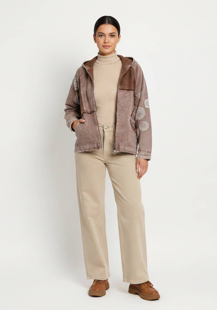 Куртка джинсовая с нашивками Ванесса шир.  750, рис. 13