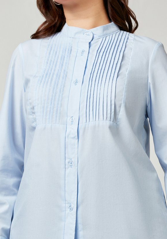 Блуза однотонная на пуговицах шир.  580, рис. 4