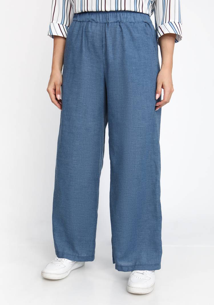 Брюки широкие из хлопка на резинке шир.  750, рис. 5