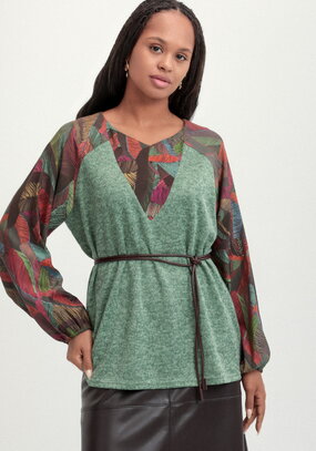 Блуза трикотажная с красочным принтом