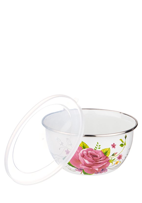 Набор из 3 эмалированных мисок с крышками шир.  580, рис. 6