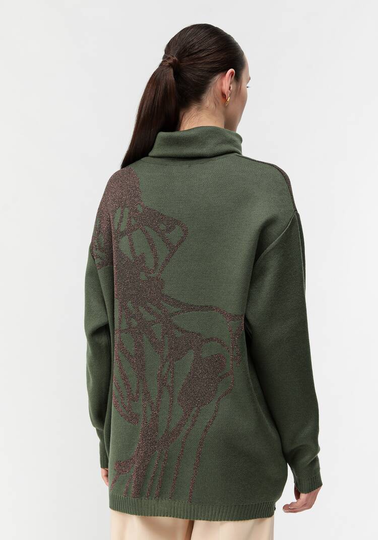 Туника женская с абстракцией и высоким горлом шир.  750, рис. 32