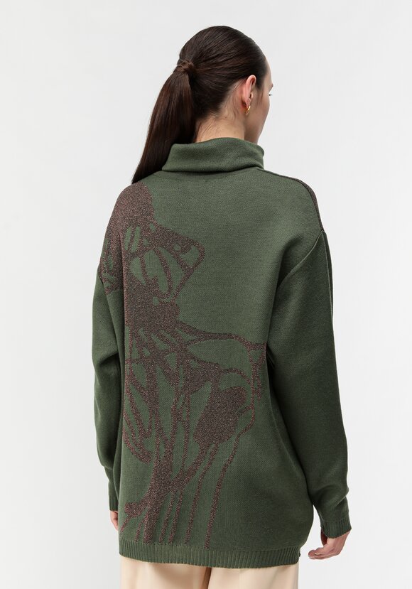 Туника женская с абстракцией и высоким горлом шир.  580, рис. 32