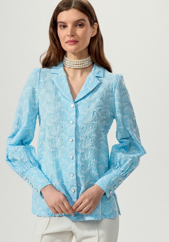 Блуза с английским воротником из шитья шир.  580, рис. 12