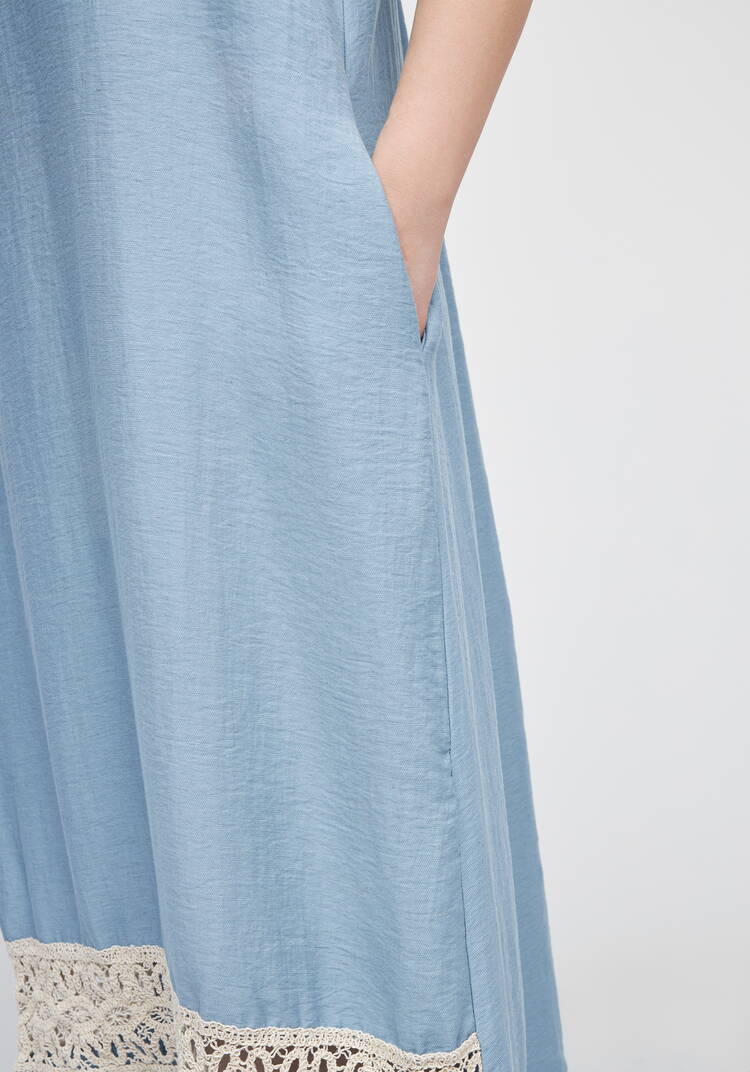 Платье изо льна Кружевная сказка шир.  750, рис. 5