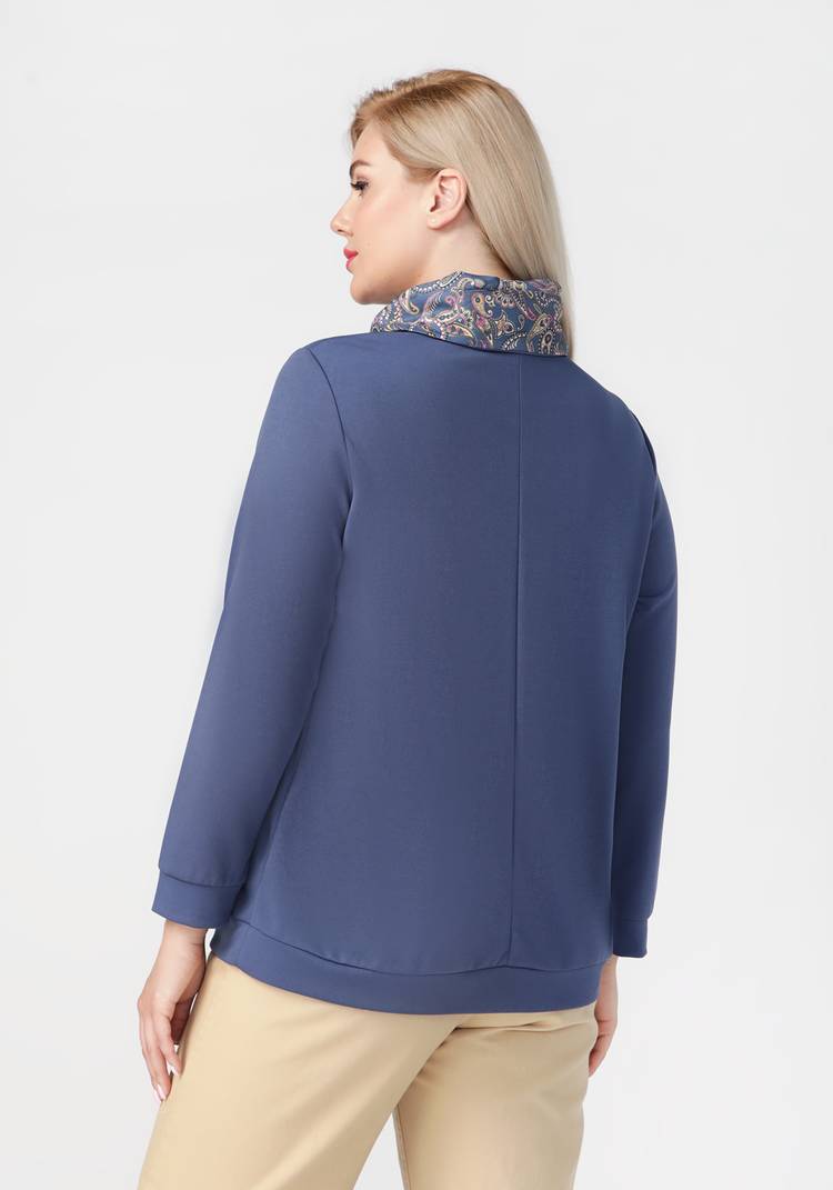 Джемпер с контрастным воротником хомут шир.  750, рис. 6