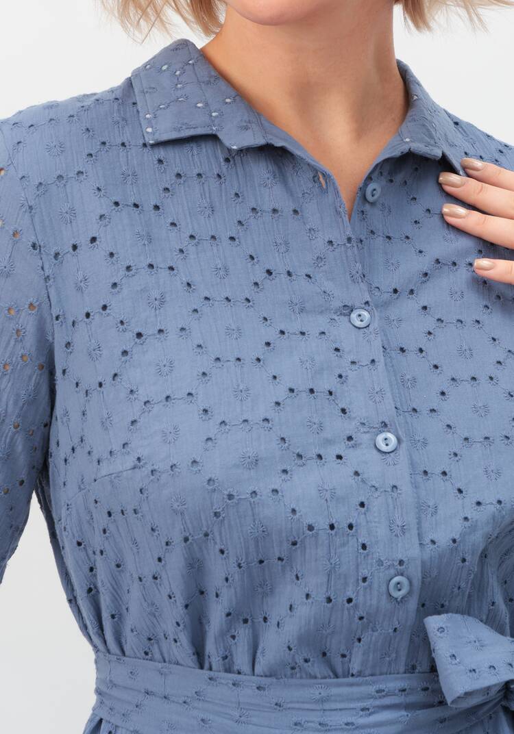 Платье из хлопка с поясом шир.  750, рис. 46