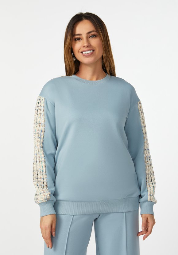 Свитшот со вставками на рукавах шир.  580, рис. 4