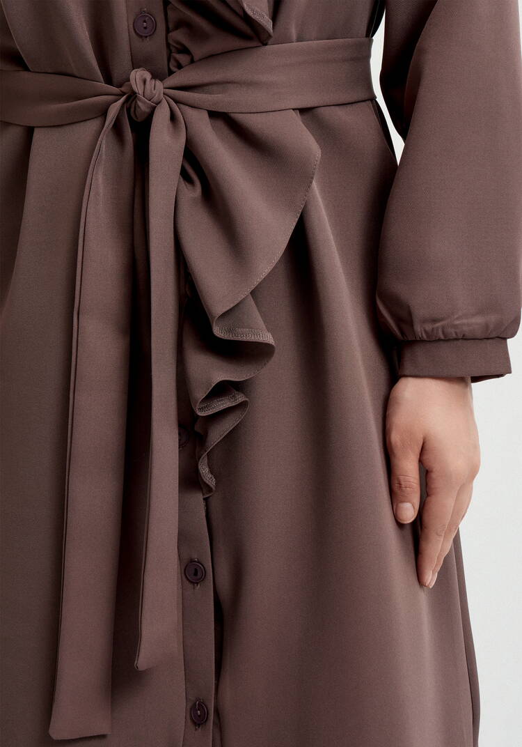 Платье с декоративной сборкой на пуговицах шир.  750, рис. 16