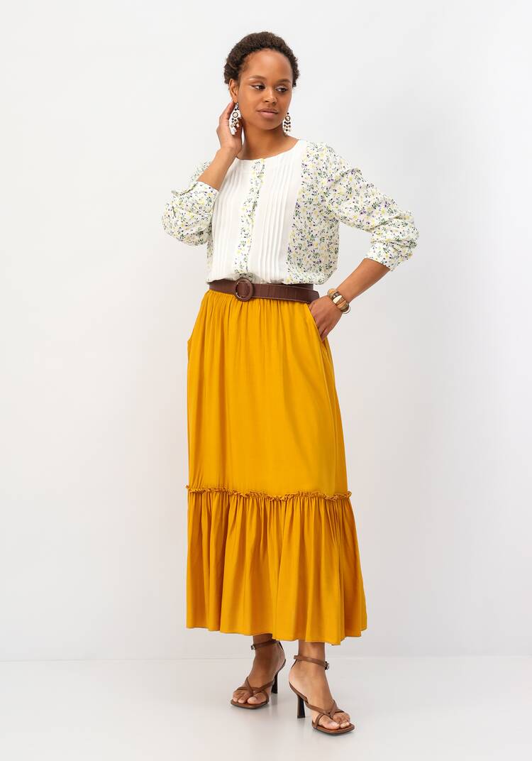 Юбка с воланом с резинкой на талии шир.  750, рис. 17