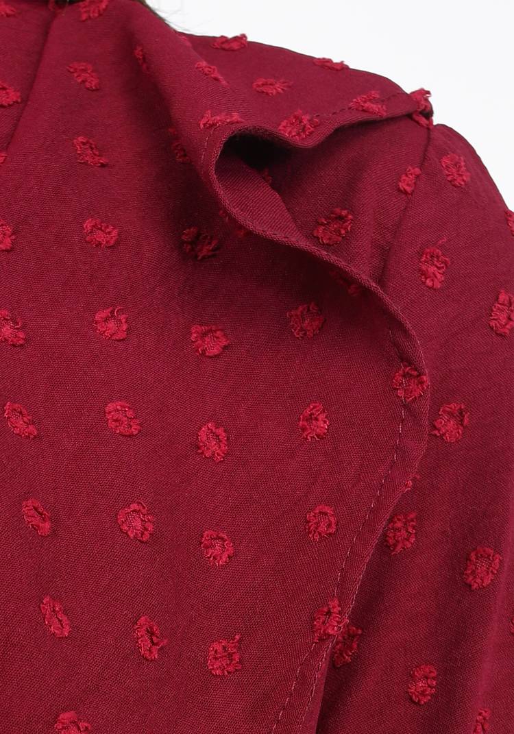 Блуза из фактурной ткани с жабо шир.  750, рис. 6