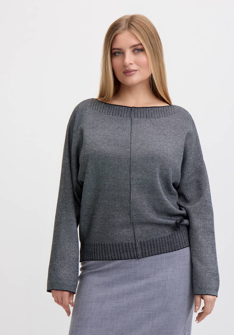 Джемпер с округлым вырезом горловины шир.  750, рис. 16