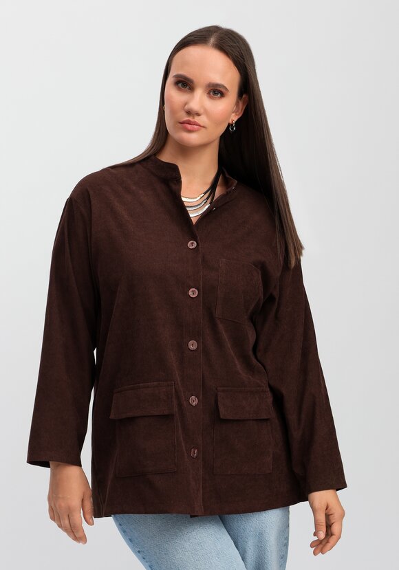 Рубашка оверсайз с воротником-стойкой шир.  580, рис. 8