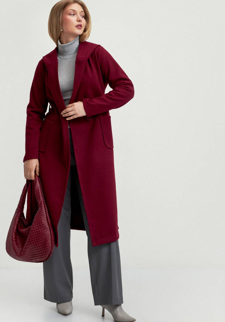 Пальто удлиненное на запах с разрезами шир.  750, рис. 31