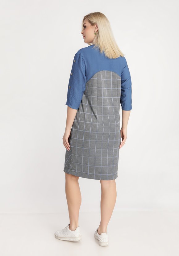 Платье комбинированное с декором шир.  580, рис. 6