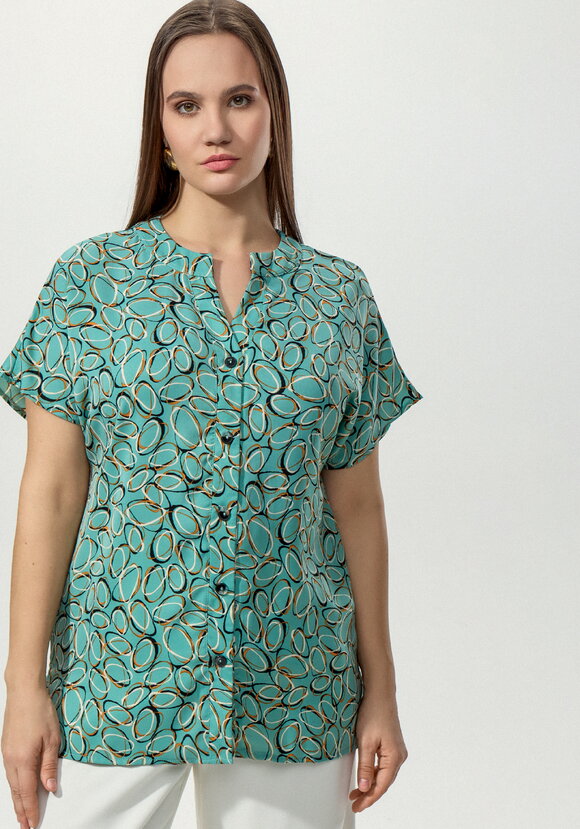 Блуза удлиненная с вырезом шир.  580, рис. 18