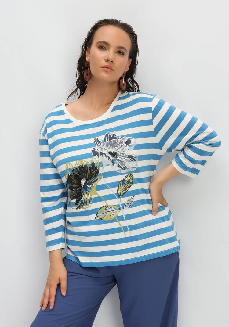 Лонгслив с цветами 3D шир.  750, рис. 33