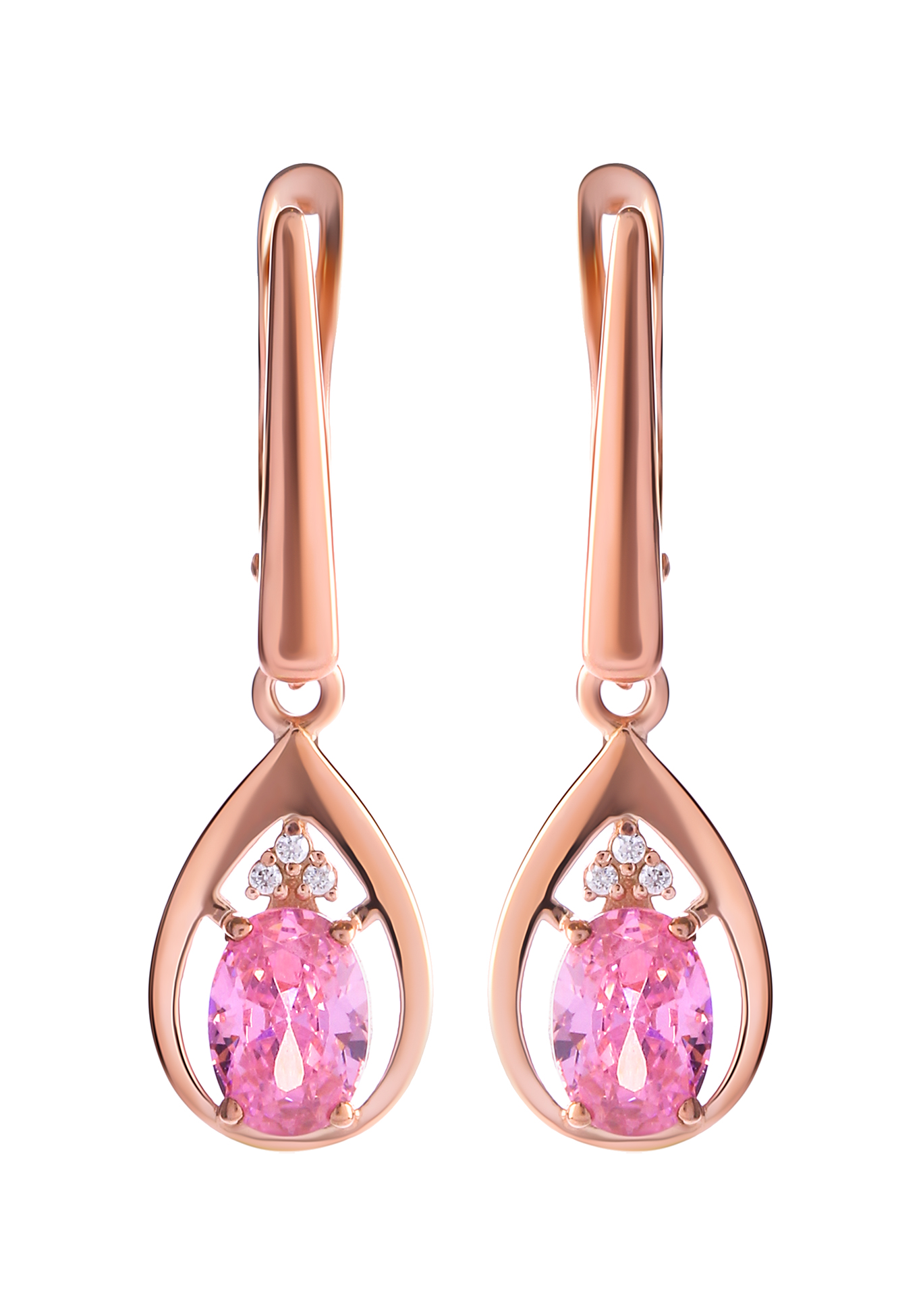 

Серебряные серьги "Мелодия любви", Розовый