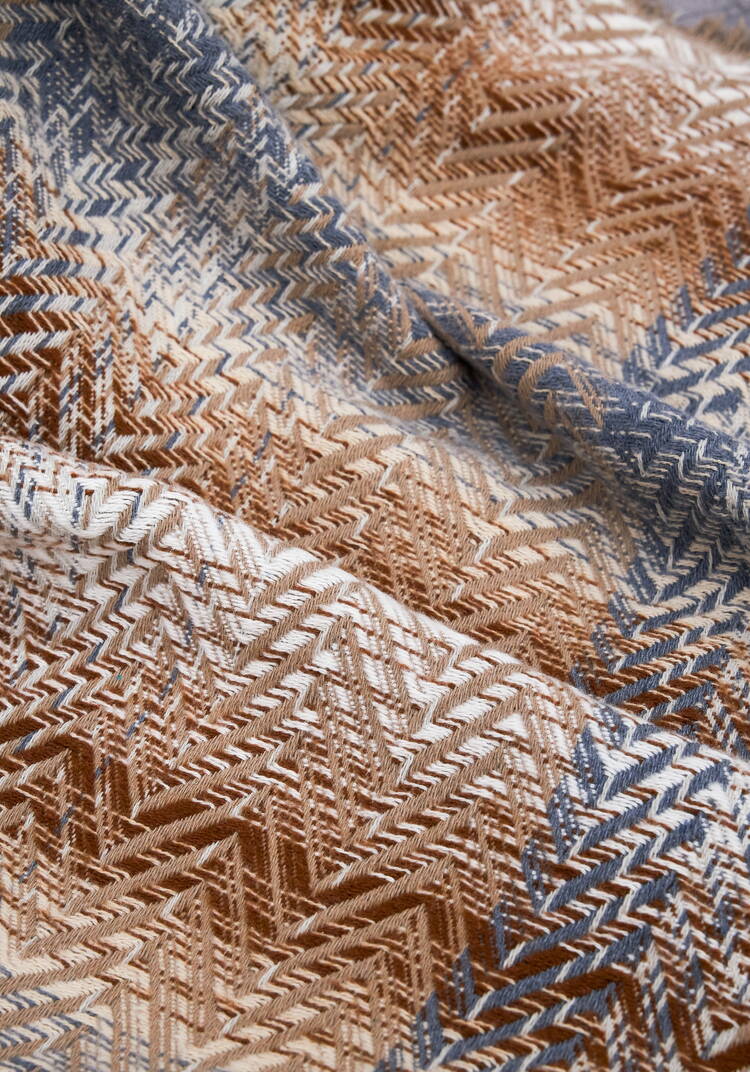 Плед с бахромой Хлопковый жаккард шир.  750, рис. 26