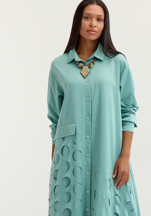 Платье А-силуэта с перфорацией шир.  580, рис. 2