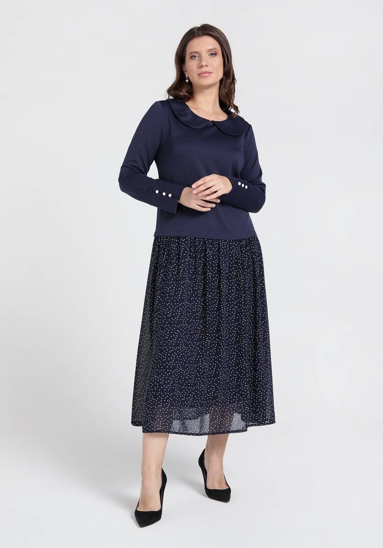 Платье с комбинированной тканью шир.  750, рис. 10