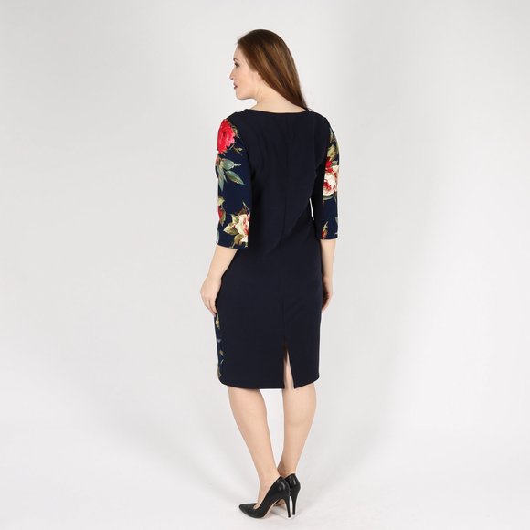 Платье с круглым вырезом и цветочным принтом шир.  580, рис. 4