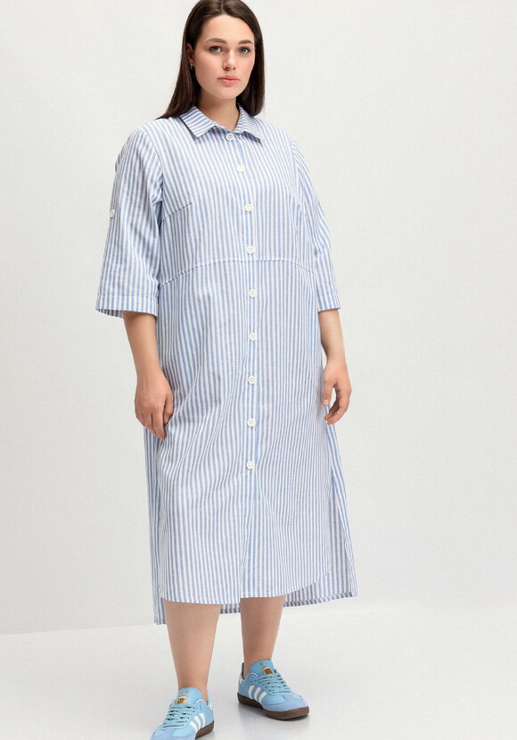 Платье-рубашка в полоску прямого силуэта шир.  580, рис. 19