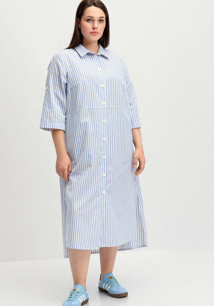 Платье-рубашка в полоску прямого силуэта шир.  750, рис. 19