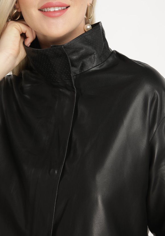 Куртка из экокожи с воротником-стойкой шир.  580, рис. 12