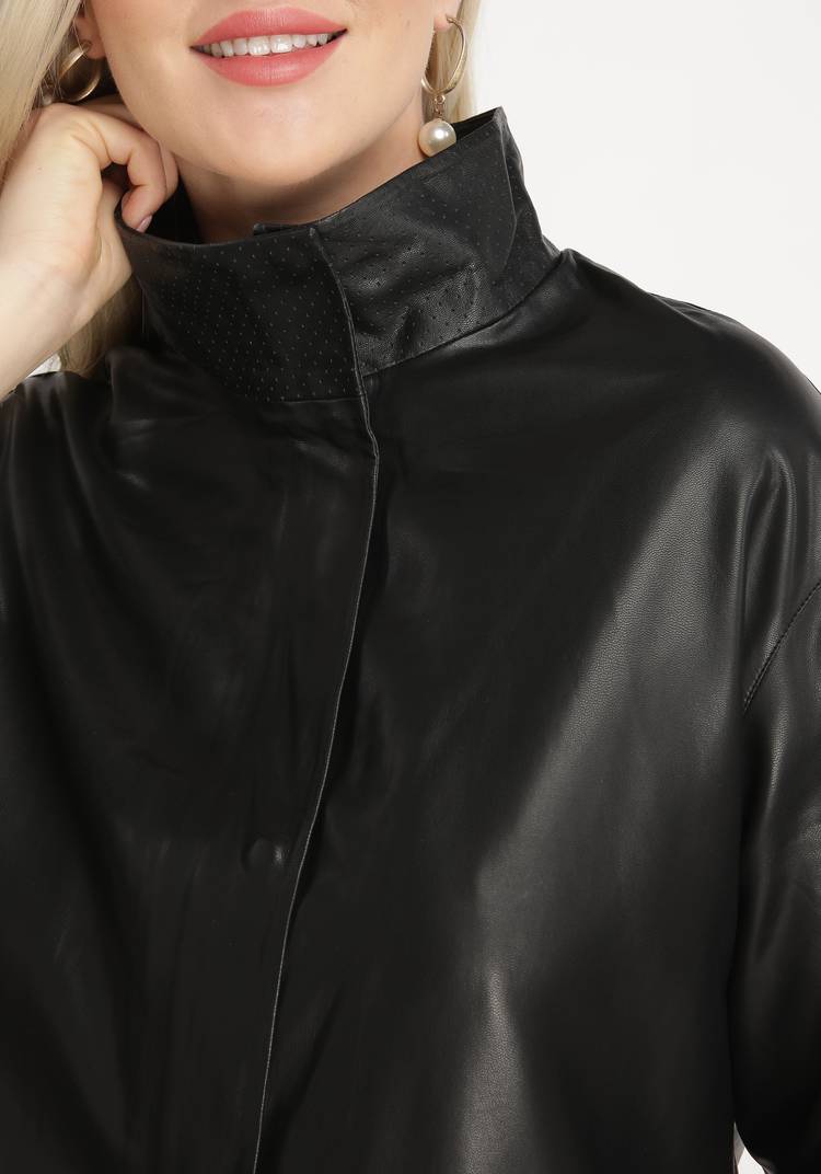 Куртка из экокожи с воротником-стойкой шир.  750, рис. 12