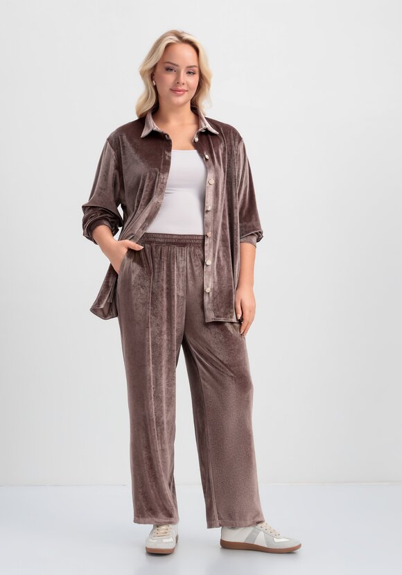 Брюки бархатные прямого кроя шир.  580, рис. 7