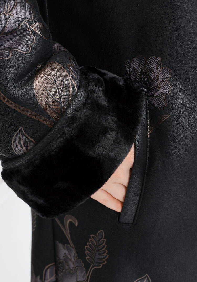 Дубленка c цветочным принтом шир.  750, рис. 6