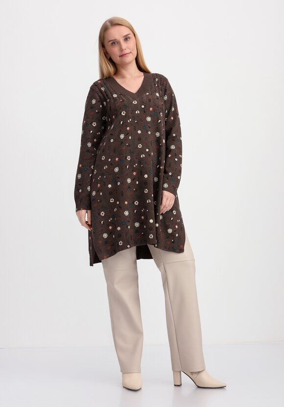 Туника А-силуэта Букет цветов шир.  580, рис. 2