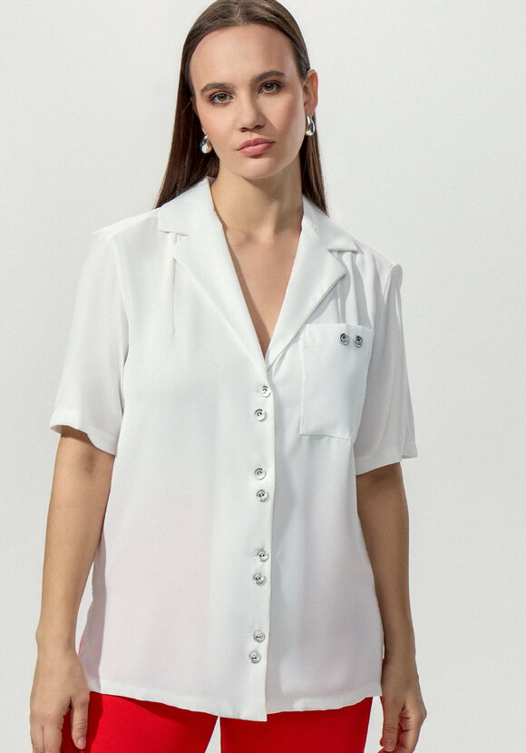 Блуза с однобортным воротником шир.  580, рис. 11