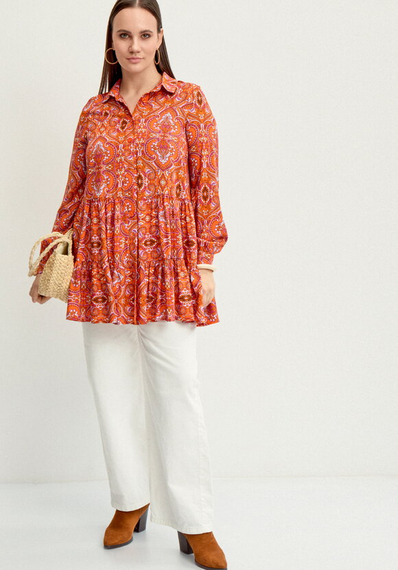 Блуза А-силуэта с ярусами шир.  580, рис. 2