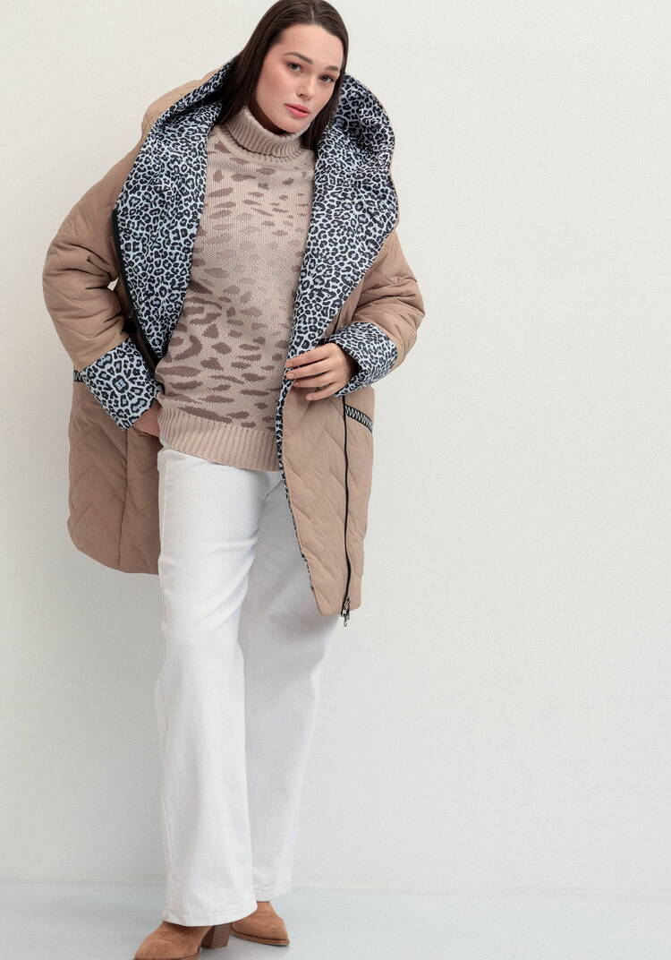 Куртка стеганая с анималистичным принтом шир.  750, рис. 18