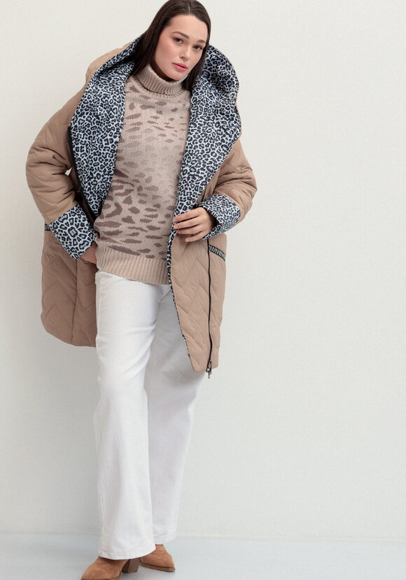 Куртка стеганая с анималистичным принтом шир.  580, рис. 18