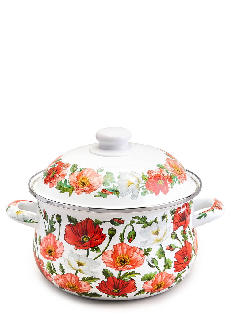 Кастрюля эмалированная с крышкой Маки шир.  750, рис. 14