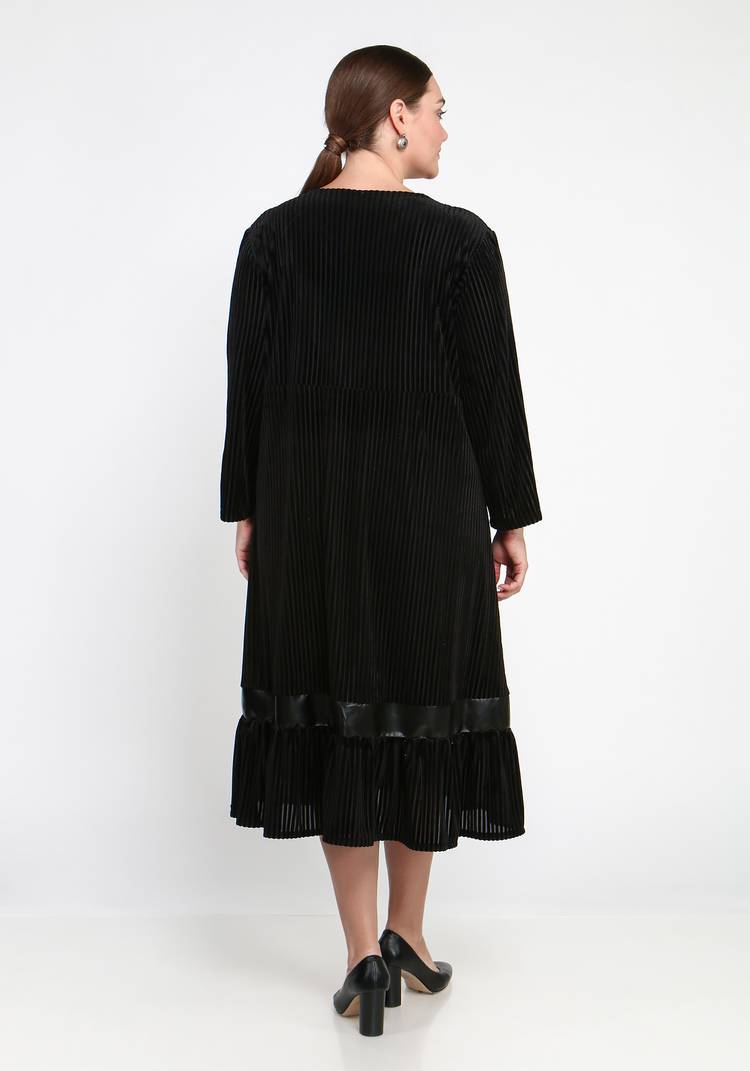 Платье с деталями из экокожи шир.  750, рис. 9